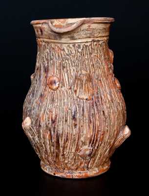 Important W.A. LYNN (Thurmont, MD) Redware Tree-Stump Pitcher