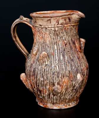 Important W.A. LYNN (Thurmont, MD) Redware Tree-Stump Pitcher