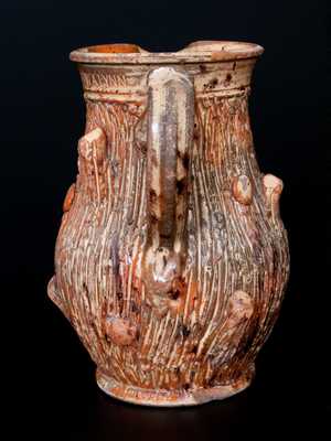 Important W.A. LYNN (Thurmont, MD) Redware Tree-Stump Pitcher