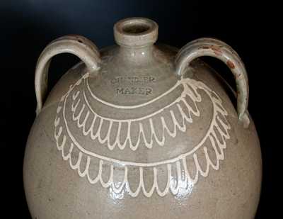 Very Rare CHANDLER MAKER Monumental Double-Handled Stoneware Jug
