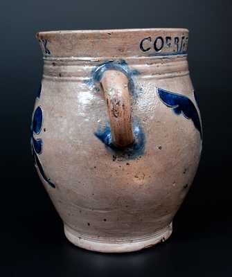 Important Thomas Commeraw Half-Gallon Stoneware Jar, COERLEARS HOOK / N. YORK, late 18th century