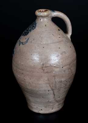 Rare  Northeastern U.S. Ovoid Stoneware Jug w/ Incised Floral Decoration