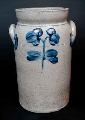 Baltimore Stoneware Churn w/ Cobalt Floral Decoration