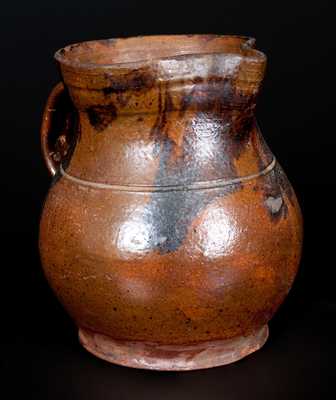 Redware Cream Pitcher with Manganese Decoration