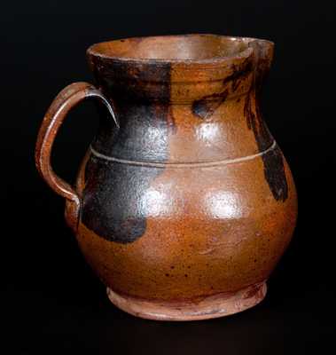 Redware Cream Pitcher with Manganese Decoration
