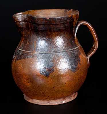 Redware Cream Pitcher with Manganese Decoration