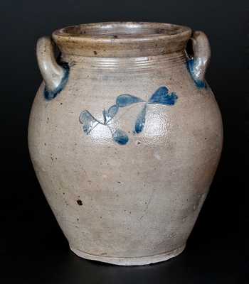 Important MADE BY XERXES PRICE AT S. AMBOY NJ Stoneware Jar w/ Incised Heart and Foliate Designs