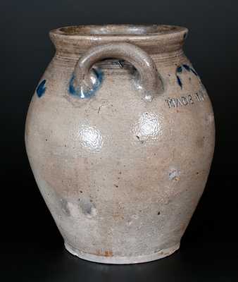 Important MADE BY XERXES PRICE AT S. AMBOY NJ Stoneware Jar w/ Incised Heart and Foliate Designs