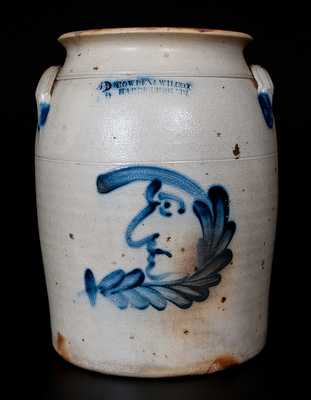 COWDEN & WILCOX / HARRISBURG, PA Three-Gallon Man-in-the-Moon Jar