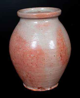 Extremely Rare WM W BURCHNELL / LONDON (Ohio) Redware Jar, Morgantown School