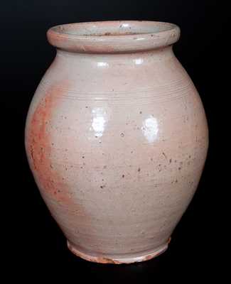 Extremely Rare WM W BURCHNELL / LONDON (Ohio) Redware Jar, Morgantown School