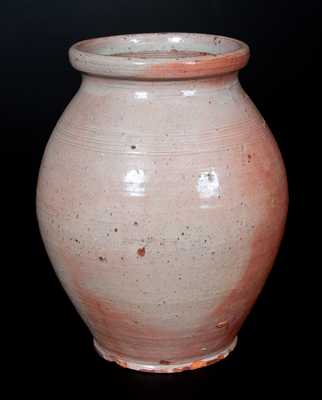 Extremely Rare WM W BURCHNELL / LONDON (Ohio) Redware Jar, Morgantown School