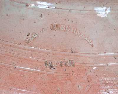 Extremely Rare WM W BURCHNELL / LONDON (Ohio) Redware Jar, Morgantown School