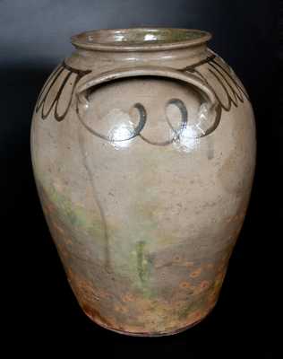 Rare CHANDLER MAKER Six-Gallon Alkaline-Glazed Stoneware Jar, Edgefield, SC