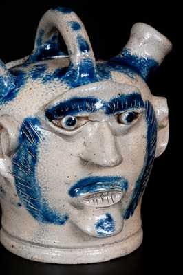 Exceedingly Rare & Important Remmey, Philadelphia Stoneware Face Jug