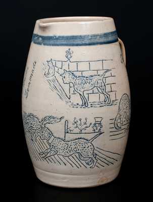 Very Rare Bristol-Glazed Stoneware Pitcher, 