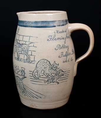 Very Rare Bristol-Glazed Stoneware Pitcher, 