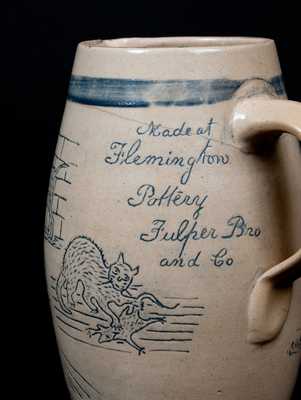 Very Rare Bristol-Glazed Stoneware Pitcher, 