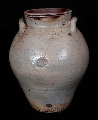 BOSTON Iron-Dipped Stoneware Jar, circa 1800