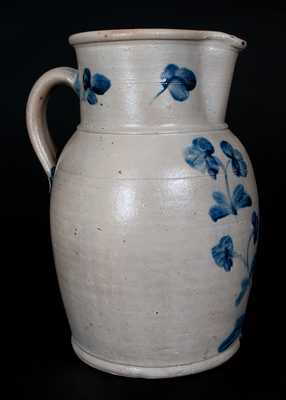 Two-Gallon Baltimore, MD Stoneware Pitcher with Cobalt Clover Decoration