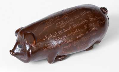 Exceptional Anna Pottery Pig Bottle from Steamboat Fleetwood to the Cincinnati Weekly Times
