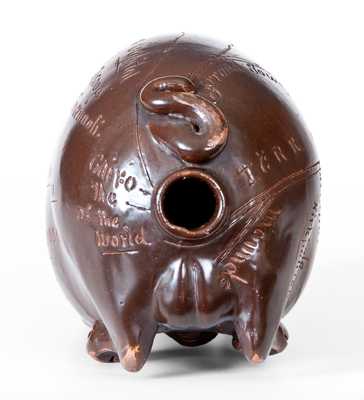 Exceptional Anna Pottery Pig Bottle from Steamboat Fleetwood to the Cincinnati Weekly Times