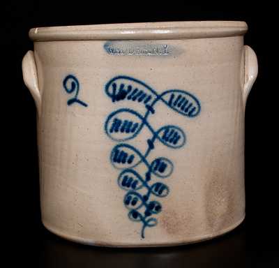 GEDDES, N.Y. Stoneware Jar with Slip-Trailed Decoration