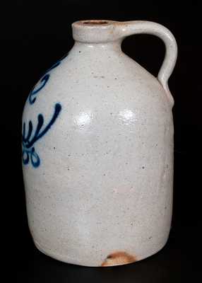 Attrib. Cortland, NY Stoneware Jug with Slip-Trailed Cobalt Decoration