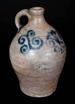 Very Rare Small Jug w/ Elaborate Watchspring Design, attrib. Capt. James Morgan, Cheesequake, NJ, c1775-90