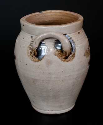 Rare T. W. + J. L. (Thomas Warne & Joshua Letts) Stoneware Jar, South Amboy, NJ, early 19th century