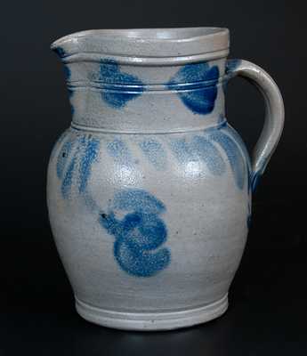 Small Stoneware Pitcher with Cobalt Floral Decoration, Southeastern PA, circa 1860