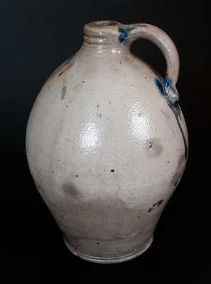 Unusual Stoneware Jug with Impressed Flower, Northeastern U.S., early 19th century