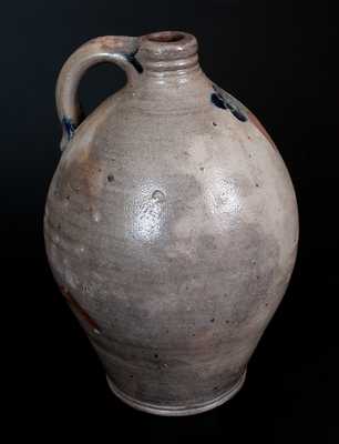 Unusual Stoneware Jug with Impressed Flower, Northeastern U.S., early 19th century