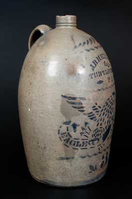 Rare EAGLE POTTERY Stoneware Jug w/ TURTLE CREEK, PA Advertising