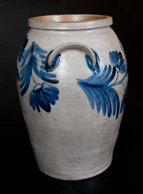 Four-Gallon Stoneware Jar with Elaborate Cobalt Floral Decoration, Baltimore, circa 1845