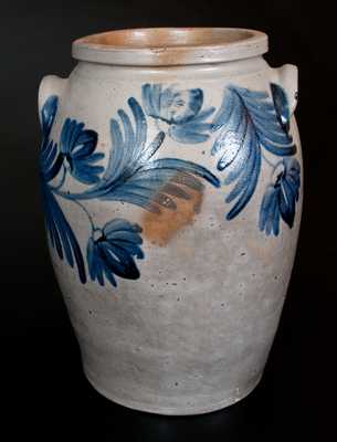 Four-Gallon Stoneware Jar with Elaborate Cobalt Floral Decoration, Baltimore, circa 1845