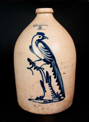 J. & E. NORTON / BENNINGTON, VT Stoneware Jug with Bold Pheasant-on-Stump Decoration