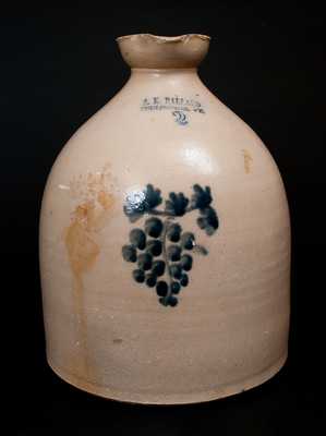 Scarce A. K. BALLARD / BURLINGTON, VT Stoneware Syrup Jug with Grapes Decoration