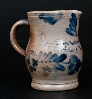 Rare Stoneware Cream Pitcher Inscribed "Ana Maria Hartley," Richard Remmey, Philadelphia