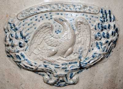 Rare Eight-Gallon Ohio Stoneware Water Cooler with Molded Eagle