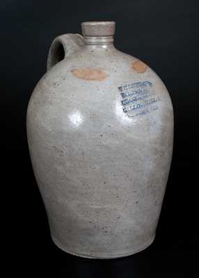 Stoneware Jug with Philadelphia, PA Advertising, circa 1830-1850