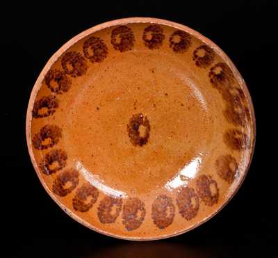Sponge-Decorated Pennsylvania Redware Plate