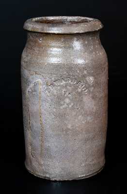 Rare T R WADDELL / VA (Allleghany County, VA) Salt-Glazed Stoneware Canning Jar