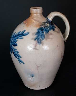 Rare One-Gallon Virginia Stoneware Jug with Profuse Cobalt Decoration