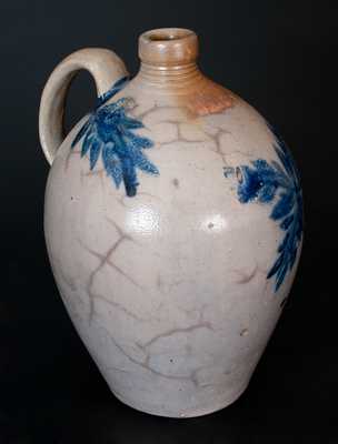 Rare One-Gallon Virginia Stoneware Jug with Profuse Cobalt Decoration