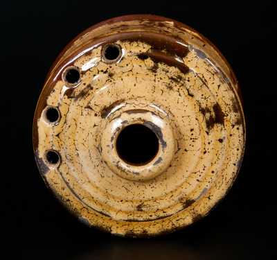 Very Rare New Jersey Redware Inkwell, Inscribed