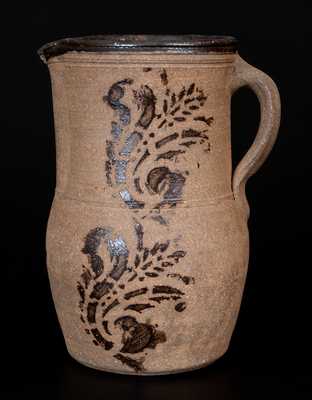 Western PA Tanware Pitcher with Stenciled Decoration