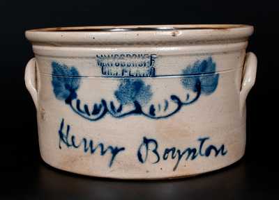 Rare M WOODRUFF / CORTLAND, New York Presentation Cake Crock