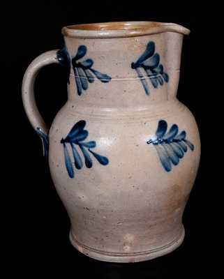 Stoneware Pitcher with Leaf Decoration att. Richard Remmey, Philadelphia, PA