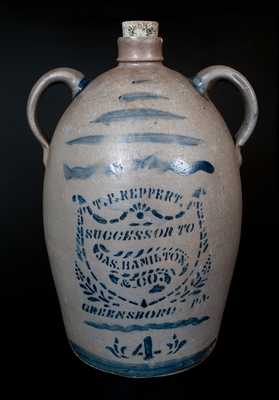 T. F. REPPERT / SUCCESSOR TO / JAS. HAMILTON & CO. / GREENSBORO, PA Stoneware Jug